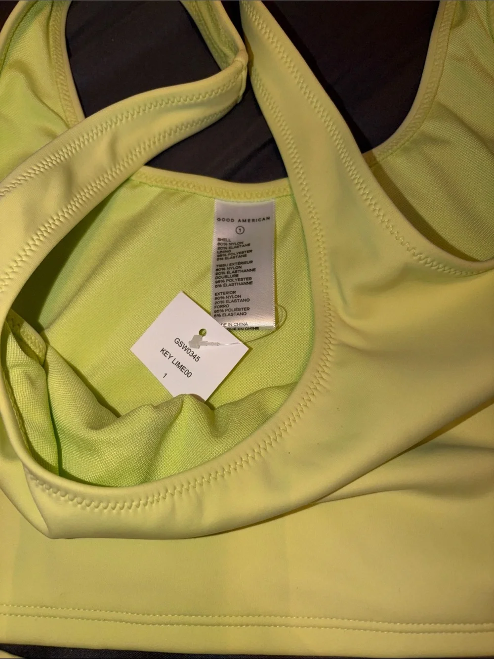 Good American Lemon Crop Bikini Top with High-Waist Bottom - Light Yellow